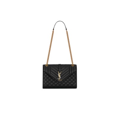 YSL ENVELOPE MEDIUM IN QUILTED NAPPA LEATHER 600185AABZO1025 (24*17.5*6cm)